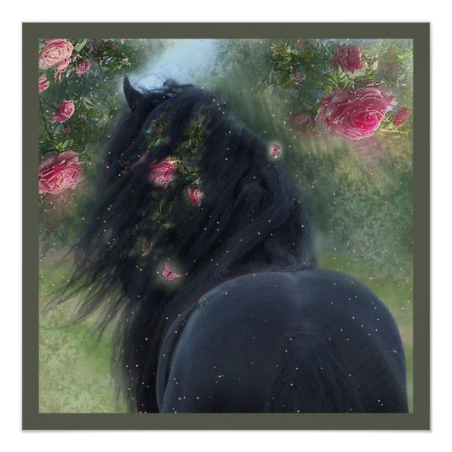 Póster Beleza Negra Cavalo Frísia - Poster (Frente)