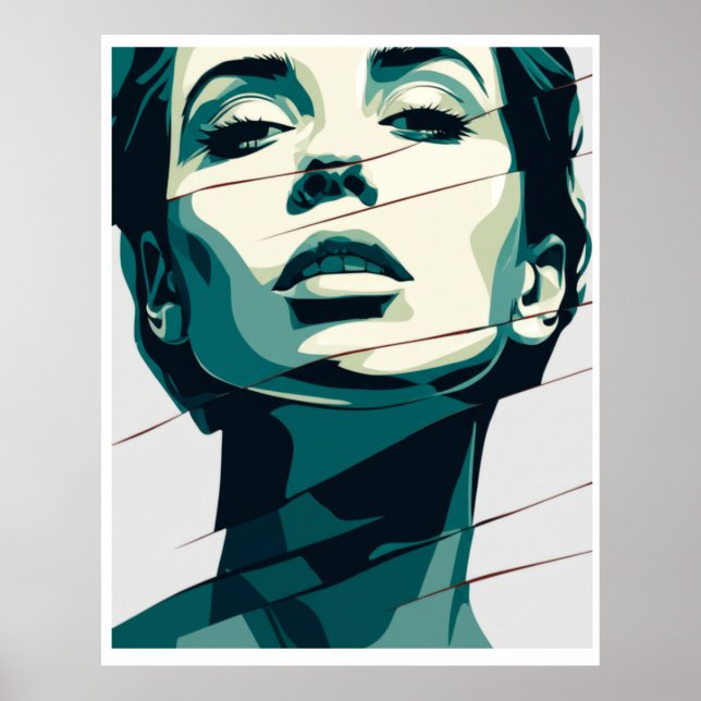 Poster Beleza Teal Destruída (Frente)