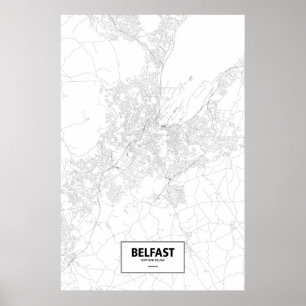 Póster Belfast, Irlanda do Norte (preto no branco)