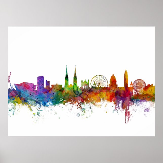 Póster Belfast Norte Ireland Skyline (Frente)