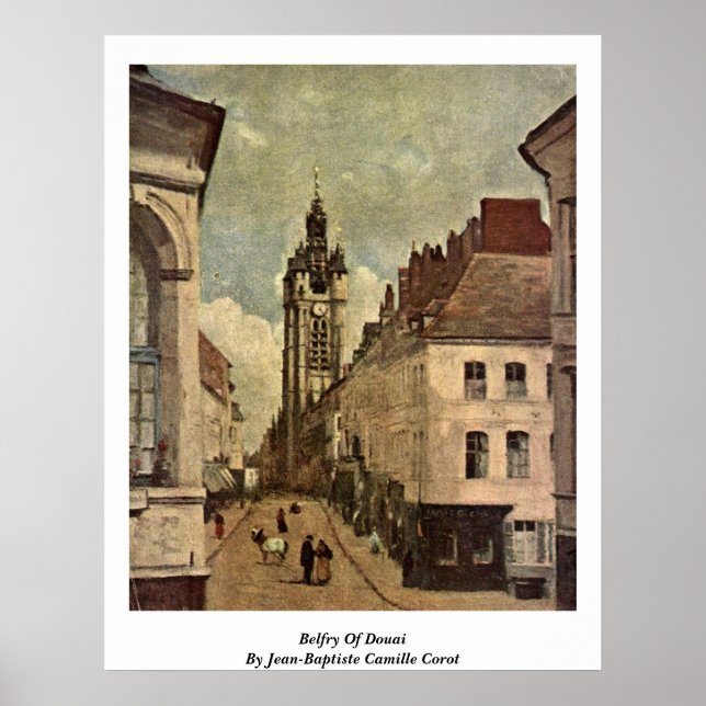 Póster Belfry Of Douai Por Jean-Baptiste Camille Corot (Frente)