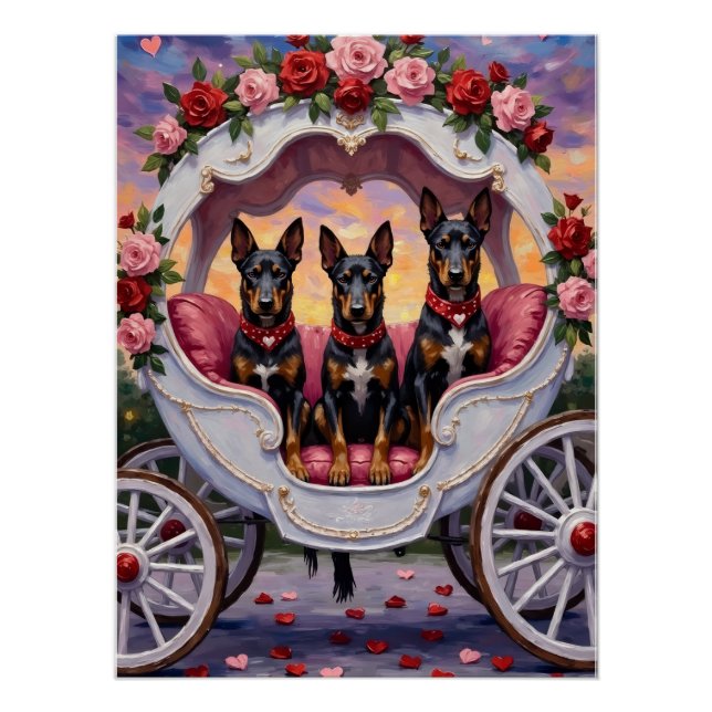 Póster Belgian Malinois Dog Valentine's Day (Frente)