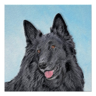 Póster Belgian Sheepdog Painting - Cute Original Dog Art