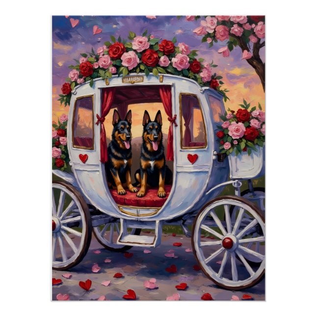 Póster Belgian Shepherd Dog Valentine's Day (Frente)