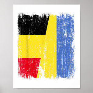 Poster Bélgica Ucrânia Meia Bandeira Herança Belga Ucrani