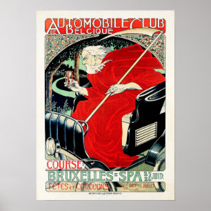 Poster Belgique Automobile Club Art Nouveau Georges Gaudy