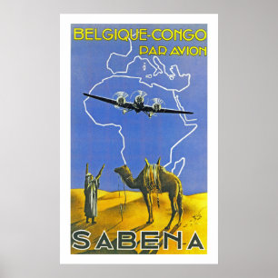 Poster ~ Belgique Congo de Sabena