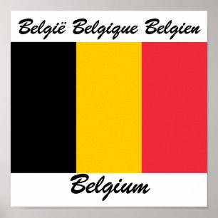 Póster Belgium Languages Flag