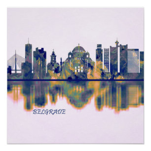 Póster Belgrado Skyline