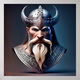 Poster belicosa arte guerreira viking