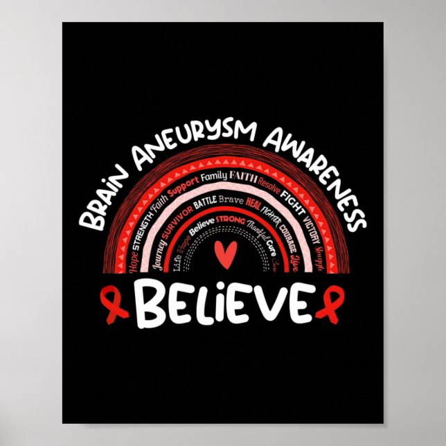 Poster Believe Brain Aneurysm Awareness Month Brain Aneur (Frente)
