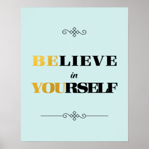 Poster Believe in Yourself Be You Black & Gold