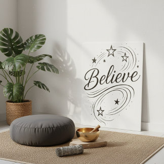 Póster Believe Magical Stars - Boho Celestial