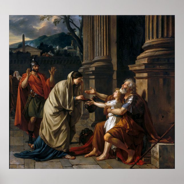 Poster Belisário por Jacques Louis David (Frente)