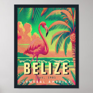 Poster Belize Central America Vintage Tropical de 1950