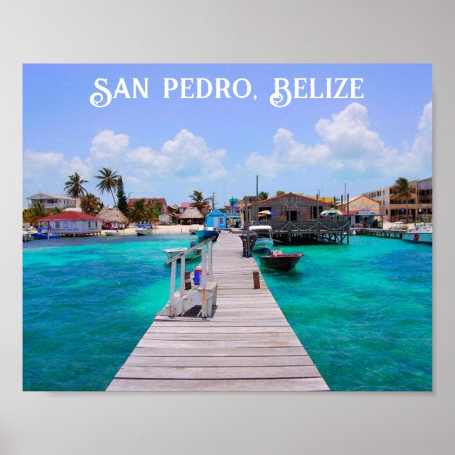Poster Belize San Pedro Beach Ambergris Caye (Frente)