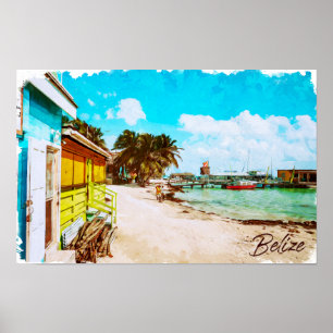 Poster Belize Tropical Paradise Viagem