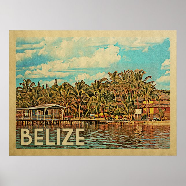 Poster Belize Viagens vintage (Frente)