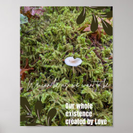 Poster Belknap Mushroom com citação universal do amor