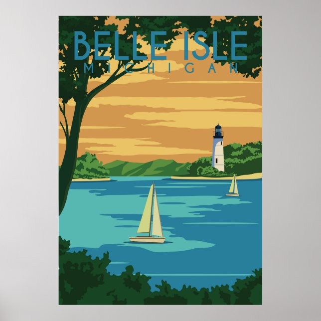 Poster Belle Isle Michigan (Frente)