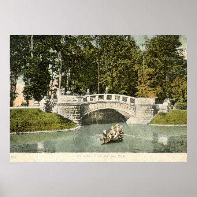 Poster Belle Isle Park, Detroit 1910 Vintage (Frente)