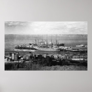 Póster Bellingham, embarcações de Washington - oceano