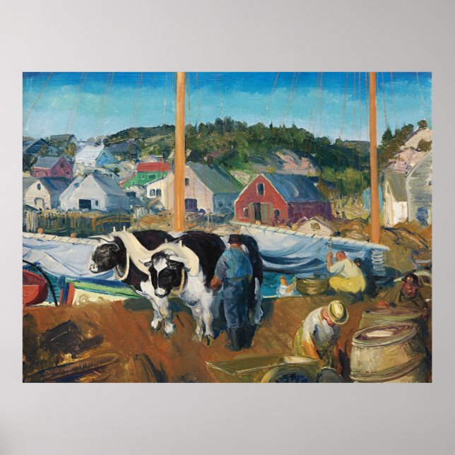 Poster Bellows - Ox Team, Wharf em Matinicusm (Frente)