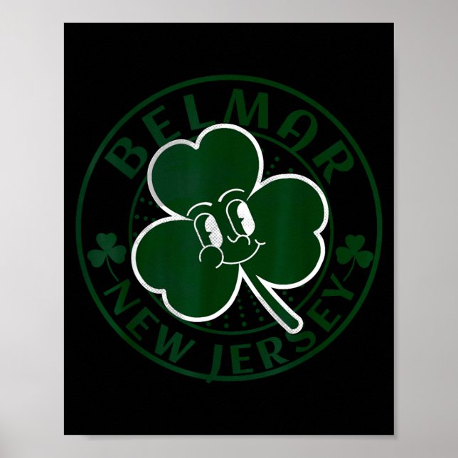 Poster Belmar New Jersey Irish Shamrock Nj Retro Souvenir (Frente)
