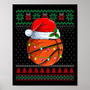 Poster Belo Basquete Natal Feio Doce Santa Hat