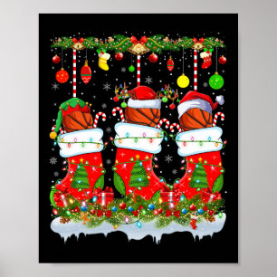 Poster Belo Basquete No Xmas Meias Luzes De Basquete C