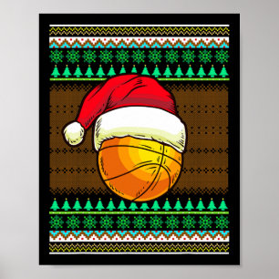 Poster Belo Basquete Para Meninos Design Ugly Christma