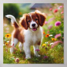 Poster belo cachorrinho Brittany