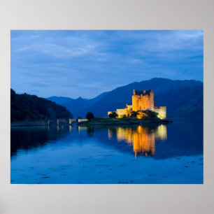 Poster Belo castelo de Eileen Donan, em Dornie Ocidental