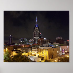 Poster Belo Centro Nashville Tennessee à noite