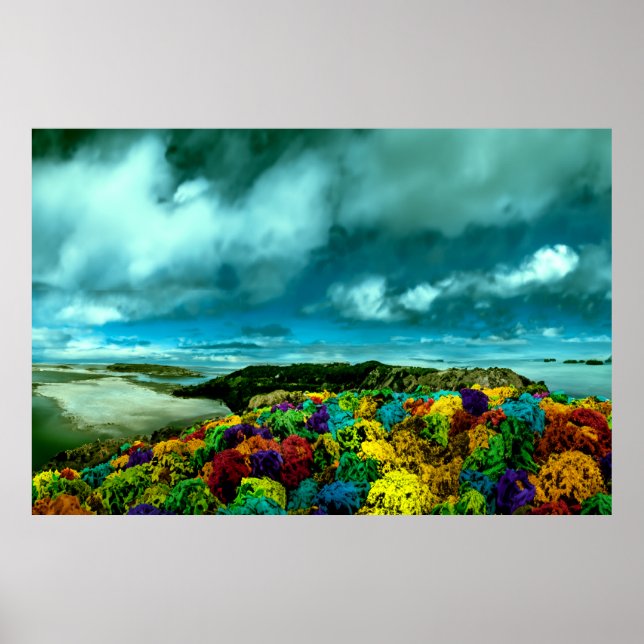 Poster Belo céu colorida rochas arte (Frente)
