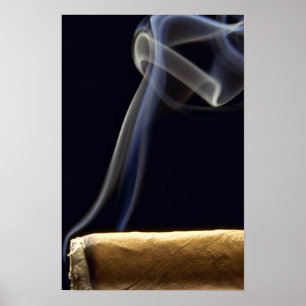 Póster Belo cigarro com fumaça