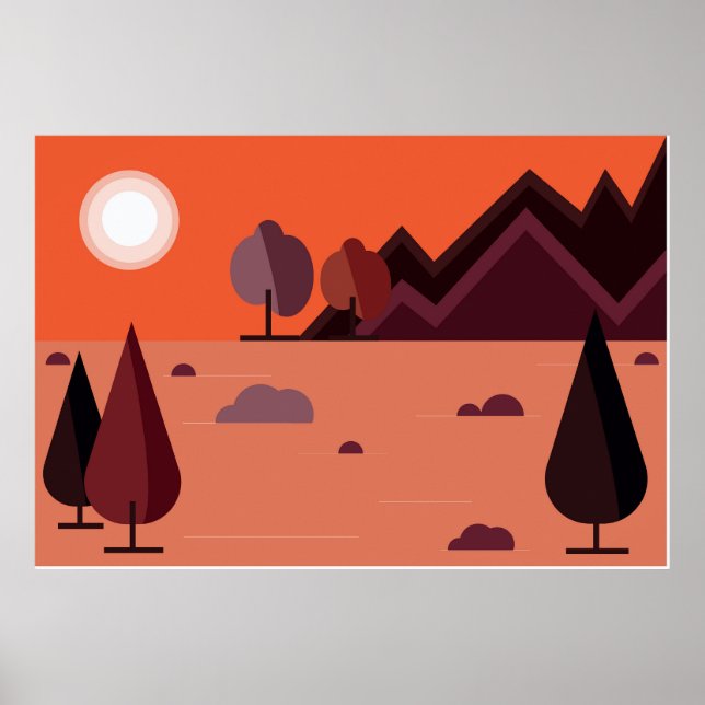 Poster Belo conjunto de paisagens (Frente)