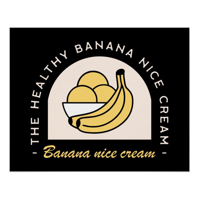 Póster Belo creme de banana preto engraçado (Frente)
