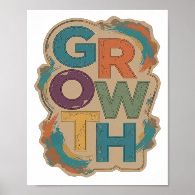 Poster Belo Design Azul CRESCIMENTO Personalizado (Frente)