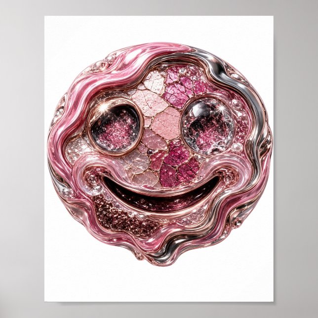 Poster Belo Design de ARTE ABSTRATA Prateado (Frente)