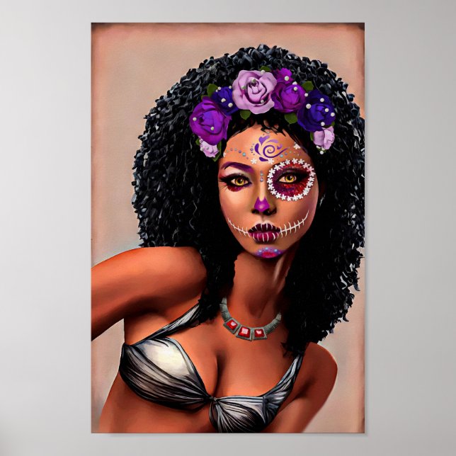 Poster Belo Dia da Mulher Negra-Africana de Arte Morta (Frente)