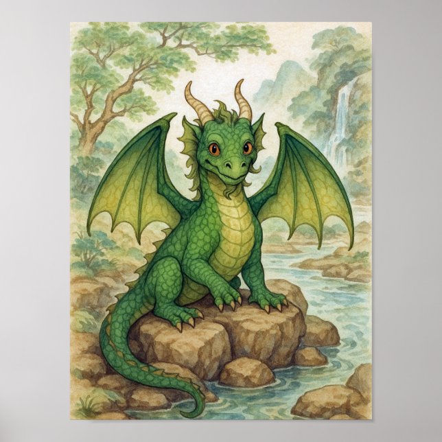 Poster Belo dragão verde (Frente)