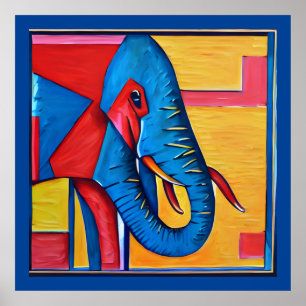 Poster Belo Elefante Abstrato Artsy
