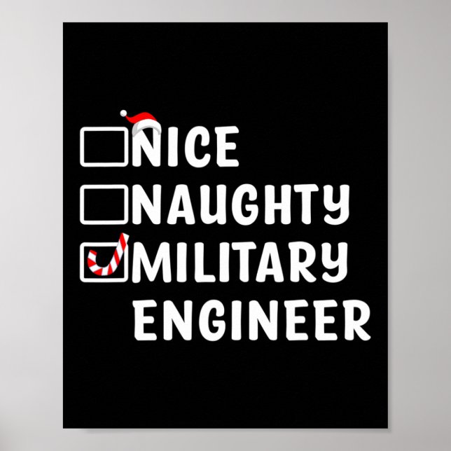 Poster Belo Engenheiro Militar Engraçado Eng Natal (Frente)