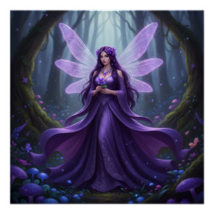 Póster Belo Fevereiro Ametist Fairy