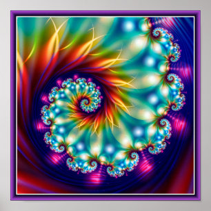 Poster Belo fractal floral