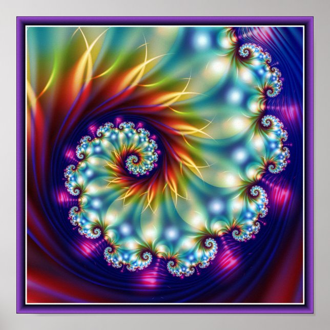 Poster Belo fractal floral (Frente)