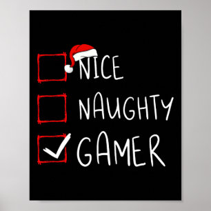 Poster Belo Gamer Lista de Natal Xmas Sant de Jogos
