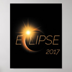 Poster Belo Gráfico do Eclipse Solar de 2017 