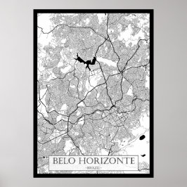 Poster Belo Horizonte Brazil Map